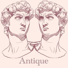 Illustration of David&rsquo;s head with antique lettering