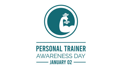 Vector illustration on the theme of National Personal Trainer Awareness Day observed each year during January.banner, Holiday, poster, card and background design.