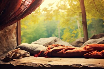 Snug window seat basks in gentle sunlight, adorned with cushions and offering a view of the outside.