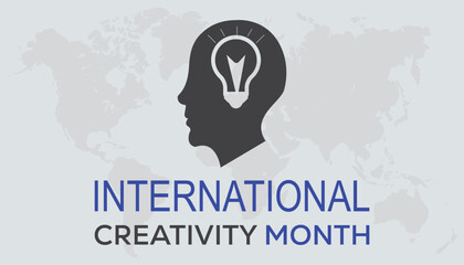 Vector illustration on the theme of International Creativity Month observed each year during January.banner, Holiday, poster, card and background design.