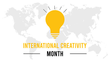 Vector illustration on the theme of International Creativity Month observed each year during January.banner, Holiday, poster, card and background design.
