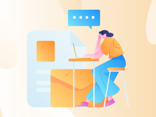 Virtual characters social communication concept business flat vector hand drawn illustration
