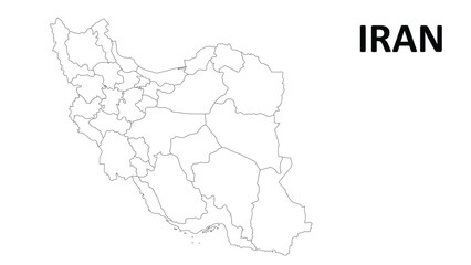Iran Map. Iran Political Map with capital Tehran, national borders, most important cities and lakes. English labeling and scaling. Illustration.