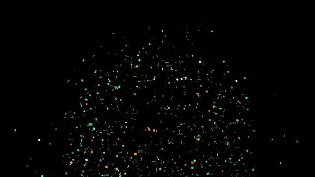confetti burst explode loop Animation video transparent background with alpha channel.