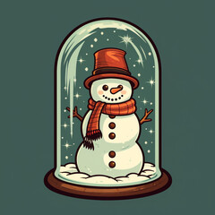 Ai Generated amazing art snowman with christmas tree