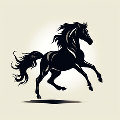 Obraz na płótnie Canvas Ai Generated amazing art horse silhouette vector
