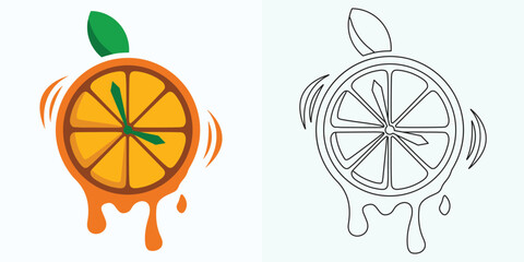 Clock watch icon in flat gradient style ui vector design