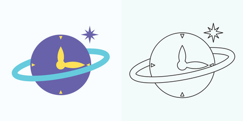 Clock watch icon in flat gradient style ui vector design