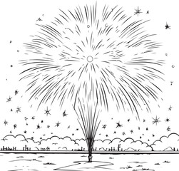 set of firework vector firework with stars and sparkles isolated on white background