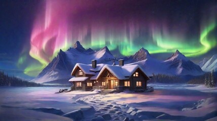 Epic aurora borealis with the beautiful