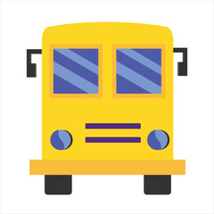 School yellow bus vector illustration isolated on white background.