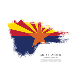 Flag of Arizona state, brush stroke background