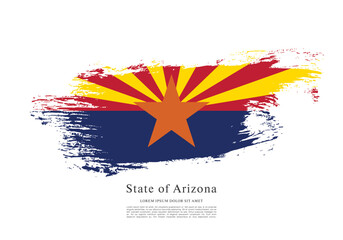 Flag of Arizona state, brush stroke background