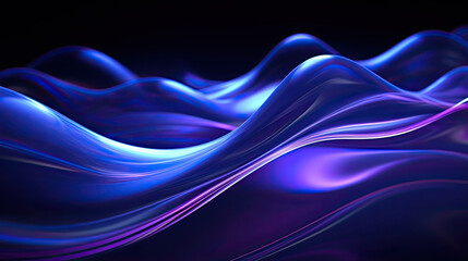 Digital blue purple particles wave and light abstract background, abstract background with waves, 3d Neon Wave Background	
