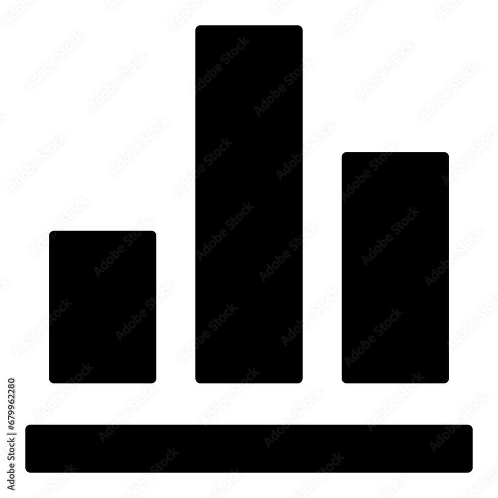 Poster black single growing graph glyph icon, simple financial chart bars flat design pictogram, infographi