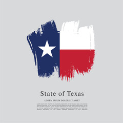 Obraz na płótnie Canvas Flag of Texas state, brush stroke background