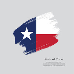 Flag of Texas state, brush stroke background