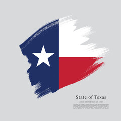Flag of Texas state, brush stroke background