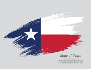 Flag of Texas state, brush stroke background