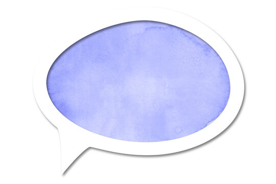 Watercolor speech bubbles with stains and paper texture
