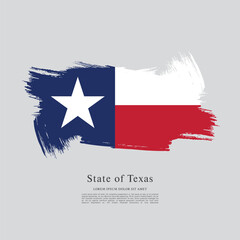 Flag of Texas state, brush stroke background