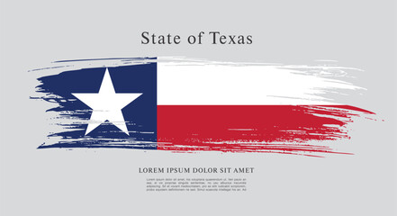 Flag of Texas state, brush stroke background
