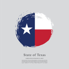Flag of Texas state, brush stroke background