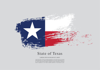 Flag of Texas state, brush stroke background