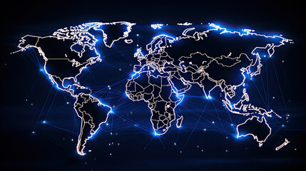 blue world map, world map with code, world map on blue background, . Earth at night