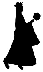 Illustration of a traditional chinese lady silhouette vector