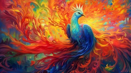  psychedelic colorful bird