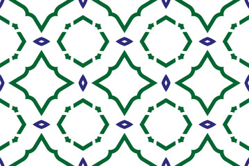 Abstract  geometric background. Dynamic shapes composition. Seamless pattern with symmetric geometric ornament. Ornamental mosaic texture.