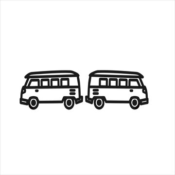 vector image of two bus
