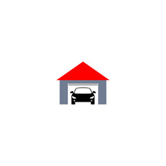 Car garage icon on white background. Auto garage sign