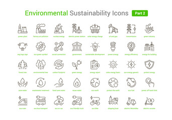 Black color Environmental Sustainability Icons Part 2