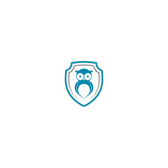 Owl shield icon logo isolated on white background