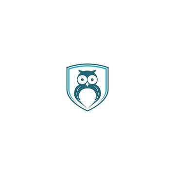 Owl shield icon logo isolated on white background