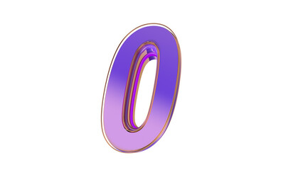 Purple 3d numbers