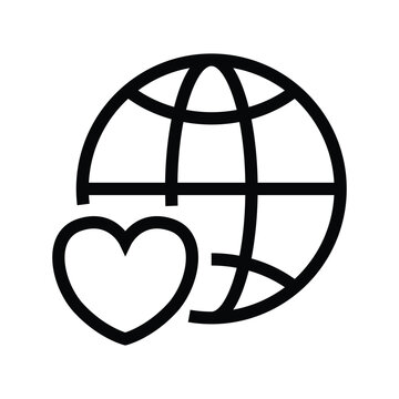 World earth love vector icon