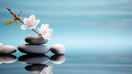 Tranquil spa pebble blue imagery in a minimalistic photographic approach, artistic arrangement and ambiance