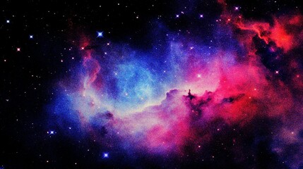 Fototapeta na wymiar abstract nebula outer space background with grain and noise texture for header poster banner backdrop