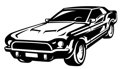 American Classic Muscle Car Custom Illustration
