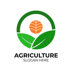 Agricultural industry logo concept, logo for services or selling agricultural products