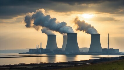 the nuclear power plant in the city side photo