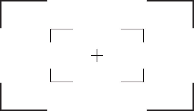 Viewfinder frame design. Video camera screen frame.