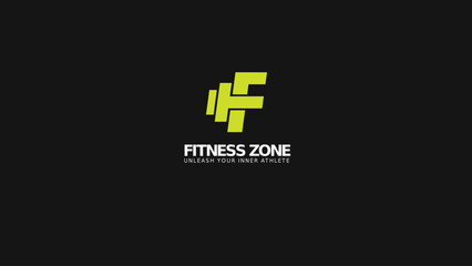 Obraz premium Fitness Zone studio, gym logo, fitness logo, F logo, bodybuilding logo, health care logo, health life logo, Dumbly gym logo, 