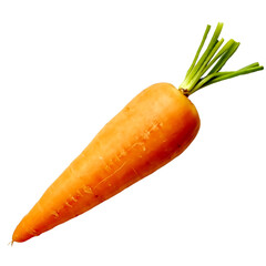 A top view of a healthy carrot isolated on a white or transparent background
