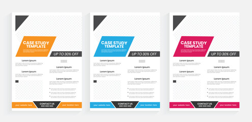 A4 case study modern flyer design, Corporate advertising editable case study flyer design, Agency business leaflet, handout, and flier template