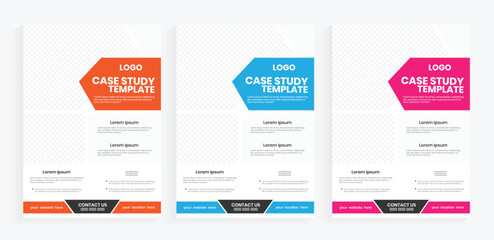 Fototapeta premium A4 case study modern flyer design, Corporate advertising editable case study flyer design, Agency business leaflet, handout, and flier template
