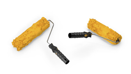 paint roller brush on transparent background